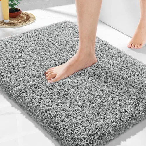 Miniatura 77 de Yimobra Alfombra de baño de felpa esponjosa, súper lanuda suave, cómoda, antideslizante, absorbente de agua, alfombra de baño de microfibra que se