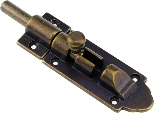 Miniatura 8 de Bronce latón antiguo barril cerrojo cerrojo 4 pulgadas cerradura deslizante seguridad deslizante con tornillos Hardware