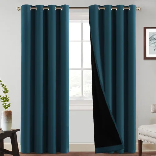 Miniatura 23 de PrinceDeco Paneles de cortina 100 % opacas de 108 pulgadas de largo, completamente opacos, tratamiento de ventana, cortinas forradas con aislamiento