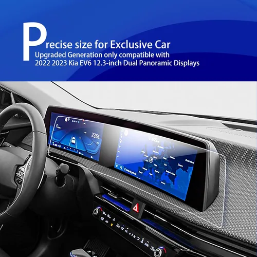 Miniatura 2 de Protector de pantalla para Kia EV6 2023 2024 2025 para Kia EV6 2024 2023 2022 Dual 12.3 pulgadas Protector de pantalla de plástico HD película