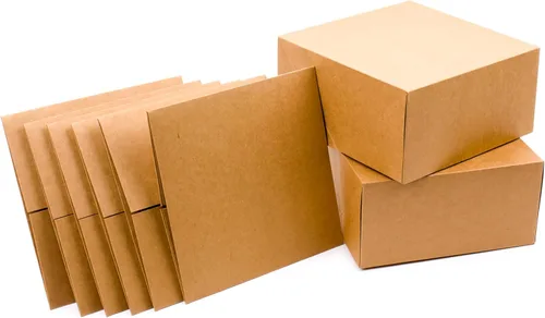 Hallmark Cajas de regalo de 8 pulgadas (paquete de 5; Kraft cuadrado) para el día de San Valentín, cumpleaños, manualidades y más