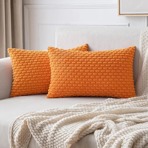 Miniatura 63 de MIULEE - Paquete de 2 fundas de cojín decorativas, modernas y boho, de terciopelo, con textura a rayas, para sofá, cama, sala de estar, decoración