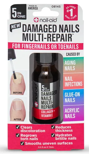 Miniatura 5 de Nail-Aid - Reparación múltiple 5 en 1 para uñas dañadas de manos o pies