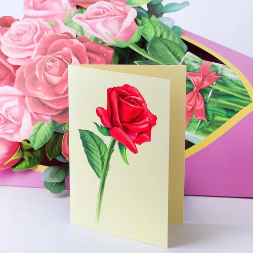 Miniatura 9 de Airpark Tarjeta de ramo de flores de papel 3D desplegable de 12 pulgadas con nota y sobre, regalos de cumpleaños, aniversarios, mejorarse