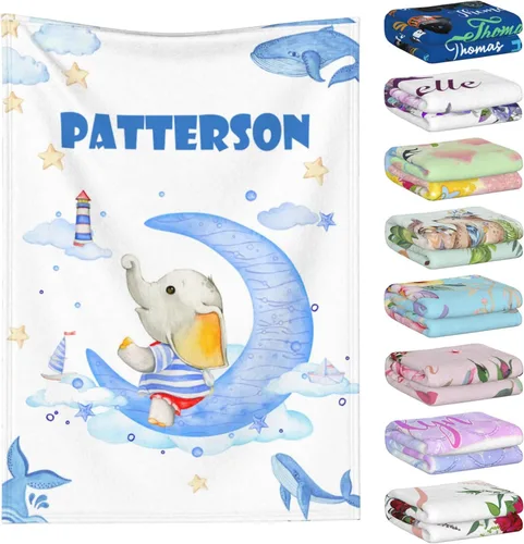 Miniatura 21 de Manta personalizada con nombre para niños y adultos, mantas personalizadas para niñas y niños, manta de franela personalizada con nombre