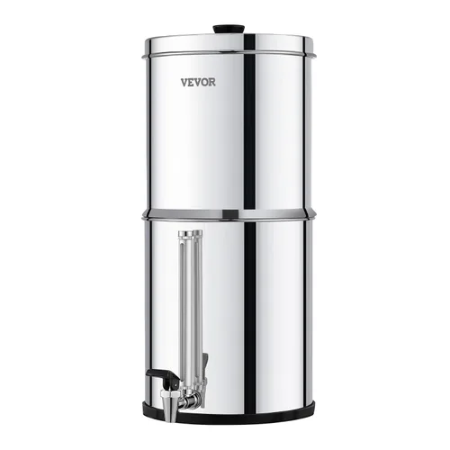 Miniatura 9 de VEVOR Sistema de filtro de agua alimentado por gravedad, sistema de sobremesa de acero inoxidable 304 de 2.25G, sistema de filtración de agua, Nivel
