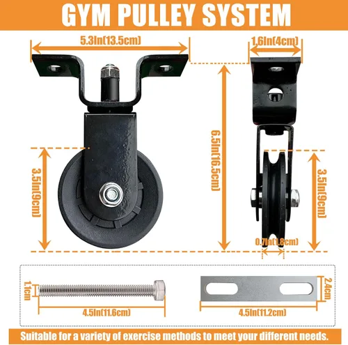 Miniatura 2 de Accesorio de polea para rack de potencia, máquina desplegable LAT - Sistema de polea doble de cable y peso para entrenamiento de fuerza en gimnasio