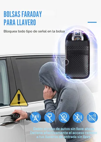 Miniatura 3 de lanpard Bolsa Faraday para Llaves de Coche, Bolsa Faraday, Soporte de Bloqueo de Señal RFID para Coche, Protector de Llavero, Jaula de Llavero