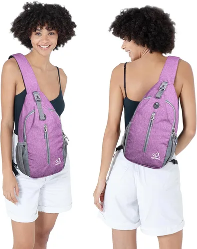 Miniatura 49 de WATERFLY Bolsa pequeña de senderismo: mochila cruzada para el pecho, mochila para hombres y mujeres con correa de hombro agradable a la piel