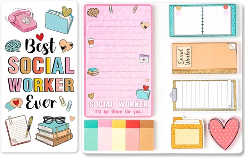 Miniatura 8 de Xqumoi Teaching is A Work of Heart - Juego de notas adhesivas de 550 hojas, lápiz en forma de manzana, blocs de notas autoadhesivas, notas