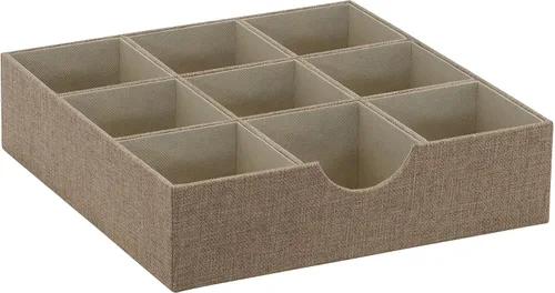 Household Essentials Marrón 723-1 Caja organizadora de cajones profundos de 9 secciones para almacenamiento | 12 pulgadas x 12 pulgadas 3.13