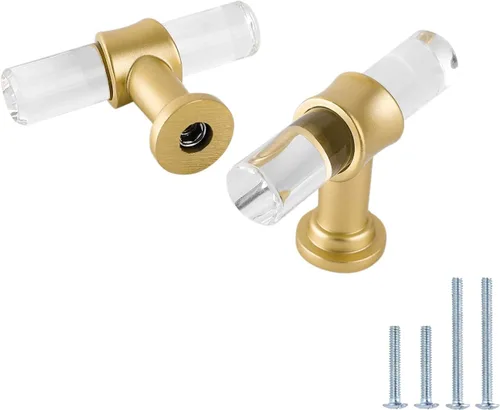 Miniatura 15 de LONTAN Paquete de 4 Pomos Negros para Gabinetes y Cajones Pomos de Gabinete de Cocina para Tocador Baño Moderno Herrajes Negros de Barra en T