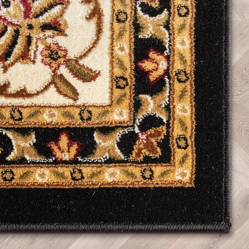 Miniatura 4 de Well Woven Barclay Collection Sarouk - Alfombra ovalada negra de 5 x 7 pies, para sala de estar, dormitorio y comedor Negro