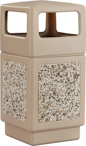 Miniatura 13 de Safco Canmeleon - Bote de basura comercial de 38 galones, para uso en interiores y exteriores, duradero y resistente a la intemperie con paneles