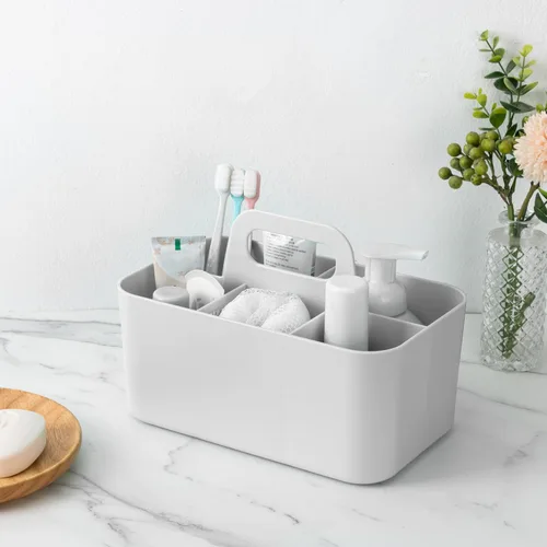 Miniatura 6 de Tiawudi Paquete de 2 Organizadores Caddy con Asa, Caddy de Plástico Portátil, Organización de Almacenamiento para Limpieza, Baño, Maquillaje, Arte