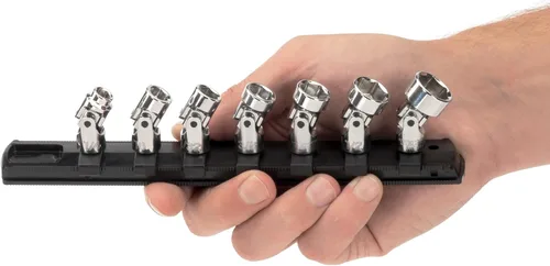 Miniatura 6 de TEKTON Juego de llaves de vaso de junta universal de 6 puntos de 1/4 pulgada con riel, 7 piezas (1/4-9/16 pulgadas) SHD90109