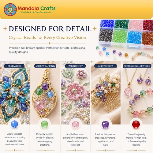 Miniatura 5 de Mandala Crafts 10 cuentas de cristal Briolette de 0.394 in de colores AB surtidos para manualidades, 150 cuentas de vidrio facetadas sueltas para 10