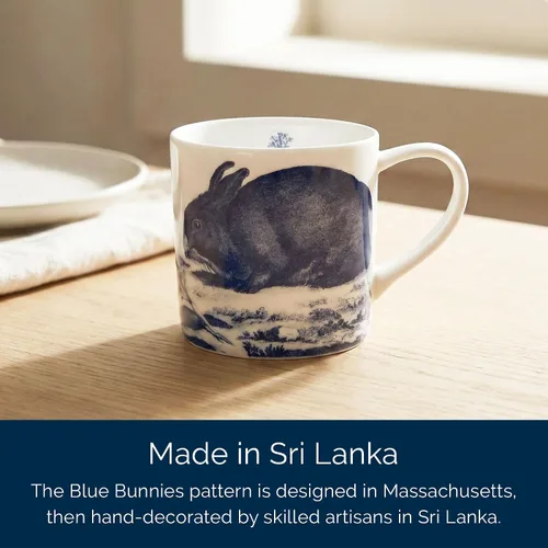 Miniatura 5 de Caskata Bunnies Blue - Juego de 4 tazas de porcelana de gran tamaño, sin plomo, de alta calidad, para entretenimiento o uso diario, tazas de fiesta