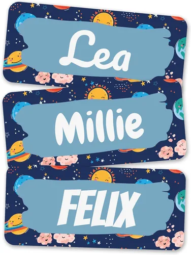 Miniatura 7 de Etiquetas de nombre personalizadas para niños [70 unidades] – Calcomanías de nombre impermeables para la escuela, artículos y ropa – Etiquetas