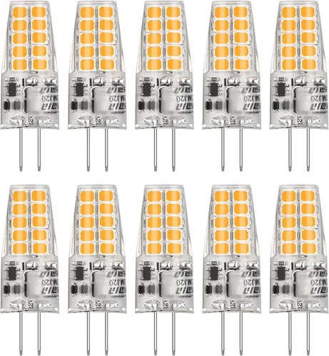 BAOMING Bombilla LED G4 de 12 V, 3.5 W, base JC bi-pines, equivalente a halógeno T3 de 20 W-35 W, 2700 K, blanco cálido suave, sin parpadeo, lámpara