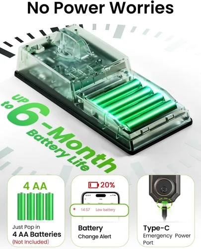 Miniatura 5 de GHome Smart cerradura inteligente para puerta KD30, cerrojo inteligente con huella dactilar para puerta delantera, cerradura de puerta de entrada
