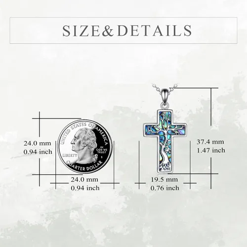 Miniatura 17 de YFN Collar de cruz de plata de ley 925 con nudo celta cruz infinito corazón amor colgante collar de 18 pulgadas