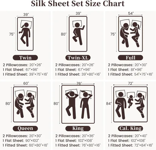 Miniatura 8 de THXSILK Juego de sábanas de seda de 4 piezas, sábanas de seda de morera 100% natural de grado superior 6A+, juegos de ropa de cama de lujo, ultra