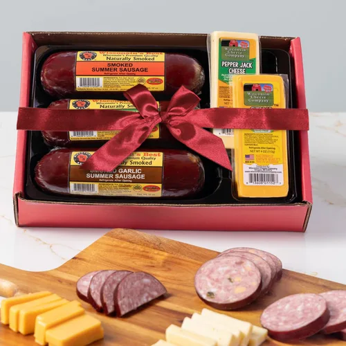 Miniatura 2 de Wisconsin's Best & Wisconsin Cheese Company Cesta de Regalo premium de muestras