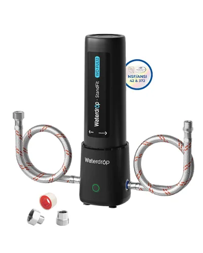 Waterdrop 10UA PRO Filtro de agua para debajo del fregadero, no se requiere perforación, recordatorio de tiempo, fácil instalación, reduce el plomo,