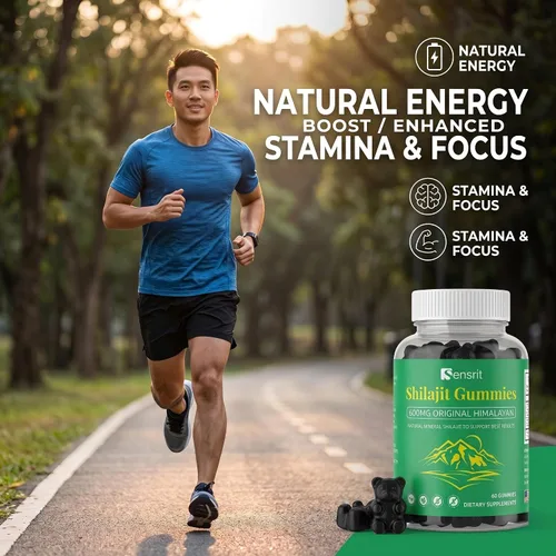 Miniatura 3 de Shilajit Gummies 600mg Resina Shilajit pura del Himalaya Energía natural, resistencia, claridad mental y apoyo de vitalidad para hombres