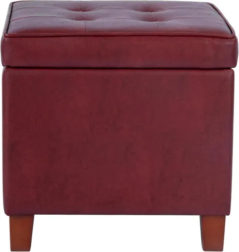 Miniatura 15 de HomePop Otomana Clásica Cuadrada de Almacenamiento con Tapa Desmontable Otomana con Almacenamiento para Sala de Estar y Dormitorio, Patrón de Negro