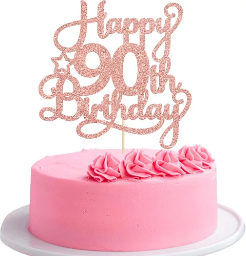 Miniatura 11 de 1 paquete de decoración de pastel de feliz 15 cumpleaños, topper de pastel dorado con purpurina Mis Quince 15, saludos a 15 años, adorno de pastel