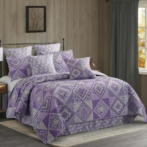 Miniatura 25 de Virah Bella Juego de ropa de cama King Lodge de 3 piezas, juego de edredón reversible rústico con fundas de almohada decorativas, panel familiar