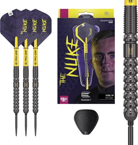 Miniatura 6 de Target Darts Luke Littler G1 Steel Tip Swiss Point Darts, 90% Tungsten Dart, 22G/23G/24G Generation 1 Steel Tip Dart, Player Edition Swiss Points