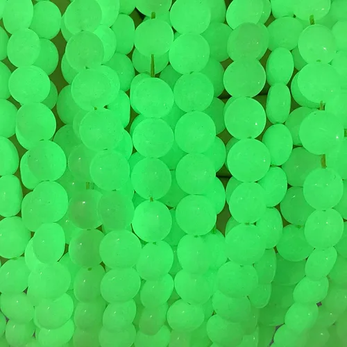 ABCGEMS - Cuentas de aragonita mexicana verde oliva que brillan en la oscuridad (también conocida como calcita de cueva, extremadamente raras),