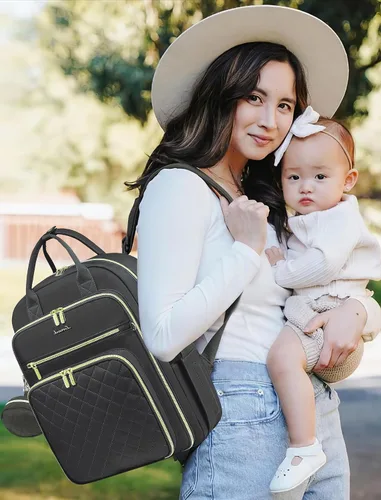 Miniatura 2 de LOVEVOOK Bolsa de pañales para bebé, mochila impermeable para pañales con puerto de carga USB para bebé, gran capacidad para laptop de 15.6 Gris