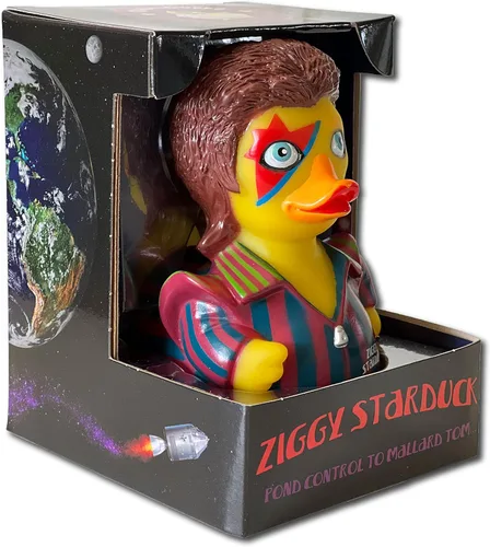 CelebriDucks - Ziggy Starduck - Control de estanque a Mallard Tom - Patos de goma flotantes - Juguete de baño coleccionable regalo para niños y