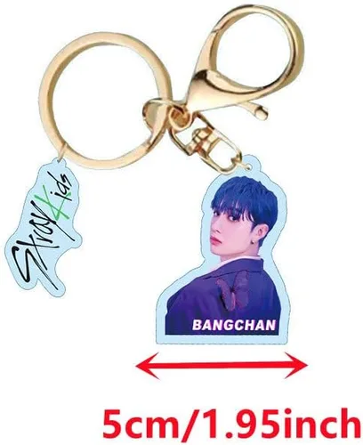 Miniatura 4 de HAIHUANG Stray Kids - Nuevo álbum MANIAC 8 postales 1 llavero acrílico dorado MANIAC Kpop Merch Set de regalo para colección de fans D208 BangChan