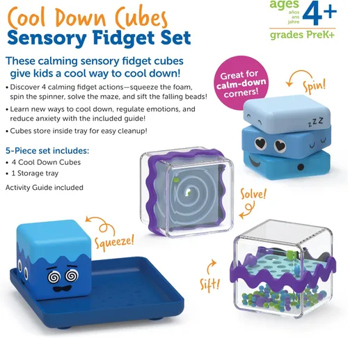Miniatura 6 de Learning Resources Cool Down Cubes Juego Sensorial de Juguetes de Jugar - Actividades de Rincón Tranquilo para Niños, Habilidades de Regulación