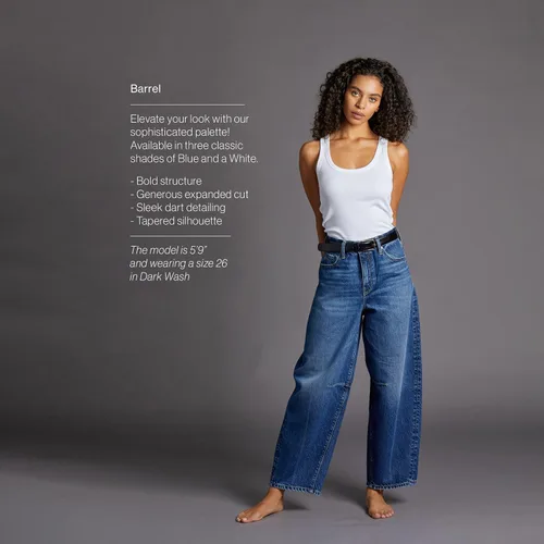 Miniatura 5 de Jeans Vaqueros de Barril Holgados para Mujer, de Pierna Ancha, de Tiro Medio, Denim Premium
