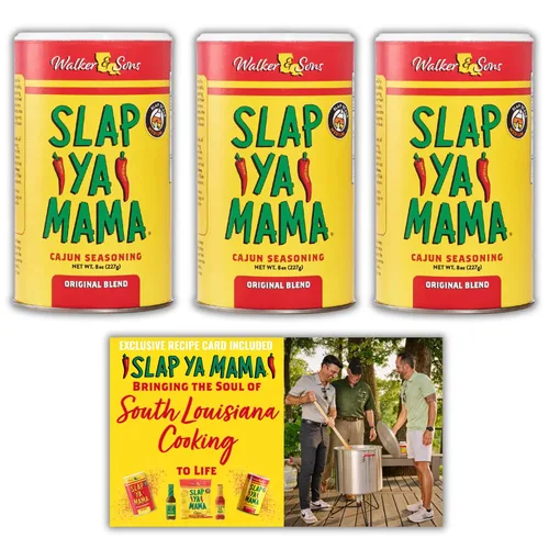 Miniatura 12 de Slap Ya Mama condimento cajún de Louisiana, paquete de variedad de especias, latas de 8 onzas, 1 mezcla cajún original y 1 mezcla cajún picante