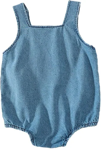 Miniatura 2 de YJ Back Home Baby Girl Jean Onesies Denim Body Ropa