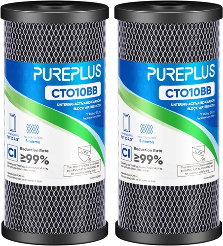 Miniatura 16 de Cartucho de repuesto para filtro de agua de carbón activado de cáscara de coco para toda la casa de 10" x 4.5" - Compatible con WFHDC8001, CB-BB-10