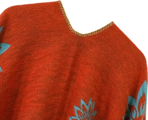 Miniatura 216 de Urban CoCo Poncho de colores para mujer, chal con frente abierto, color en bloques