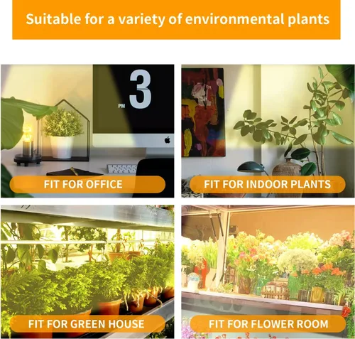 Miniatura 5 de Hywyimlait Lámpara de cultivo de dos tiras para plantas de interior, tiras de luz LED de espectro completo de 3500 K con temporizador de 3500K cálido