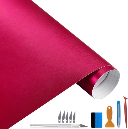 Miniatura 24 de LZLRUN - Rollo de vinilo de acero metálico cepillado con tecnología de liberación de aire, adhesivo de estilo DIY, vinilo adhesivo para envolver