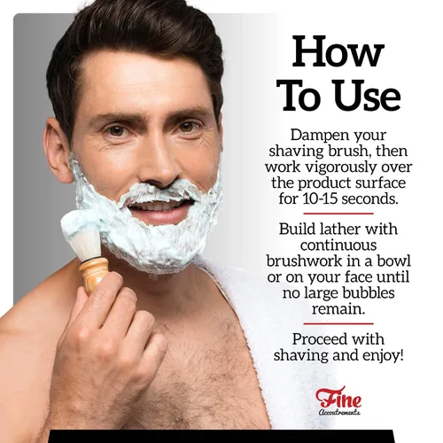 Miniatura 5 de Mr. Fine 21C Jabón de afeitar para hombre, construye espuma gruesa y fácil, protege de quemaduras e irritaciones por afeitar, sin