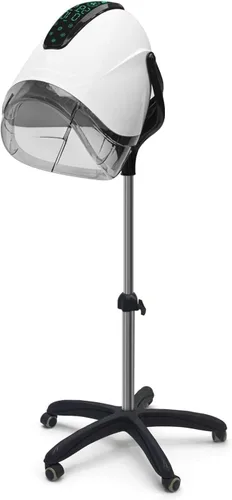 Miniatura 9 de Secador de pelo profesional con capucha, con panel de control táctil inteligente, ajustes de 8 velocidades de 1000 W, funciones de iones negativos