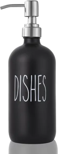 Miniatura 7 de Dispensador de jabón para platos, dispensador de jabón de manos de vidrio grueso, para fregadero de cocina, bomba de acero inoxidable 304, cocina