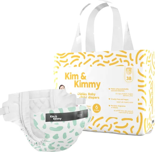 Miniatura 23 de Kim & Kimmy Pañales ecológicos, recién nacidos, hasta 11 libras, 32 pañales – Protección contra fugas de 12 horas, sin erupciones, hipoalergénicos